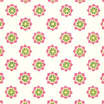 Pink and Green Stamped Floral Print Italian Paper ~ Tassotti 